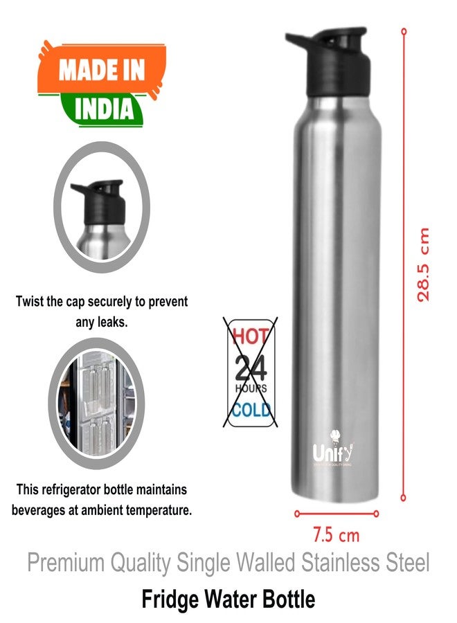 Unify Stainless Steel Sipper Water Bottle 950 ml for Fridge, School, Office, Home, Gym, Travel | Leak Proof | Rust Free | BPA Free | Ideal for Girls, Boys, Kids & Adults (Saturn, Set of 1) - Image 2